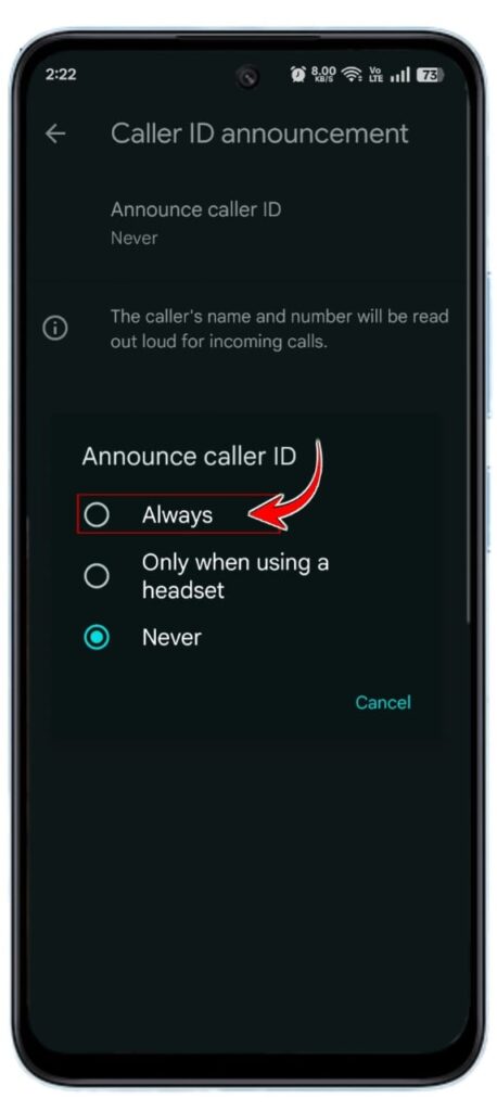 Call Aane Par Name Bolne Wala Setting