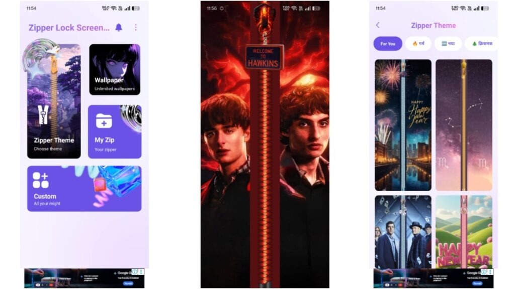 Zipper Lock Screen – Stylish Themes & Live Wallpaper App