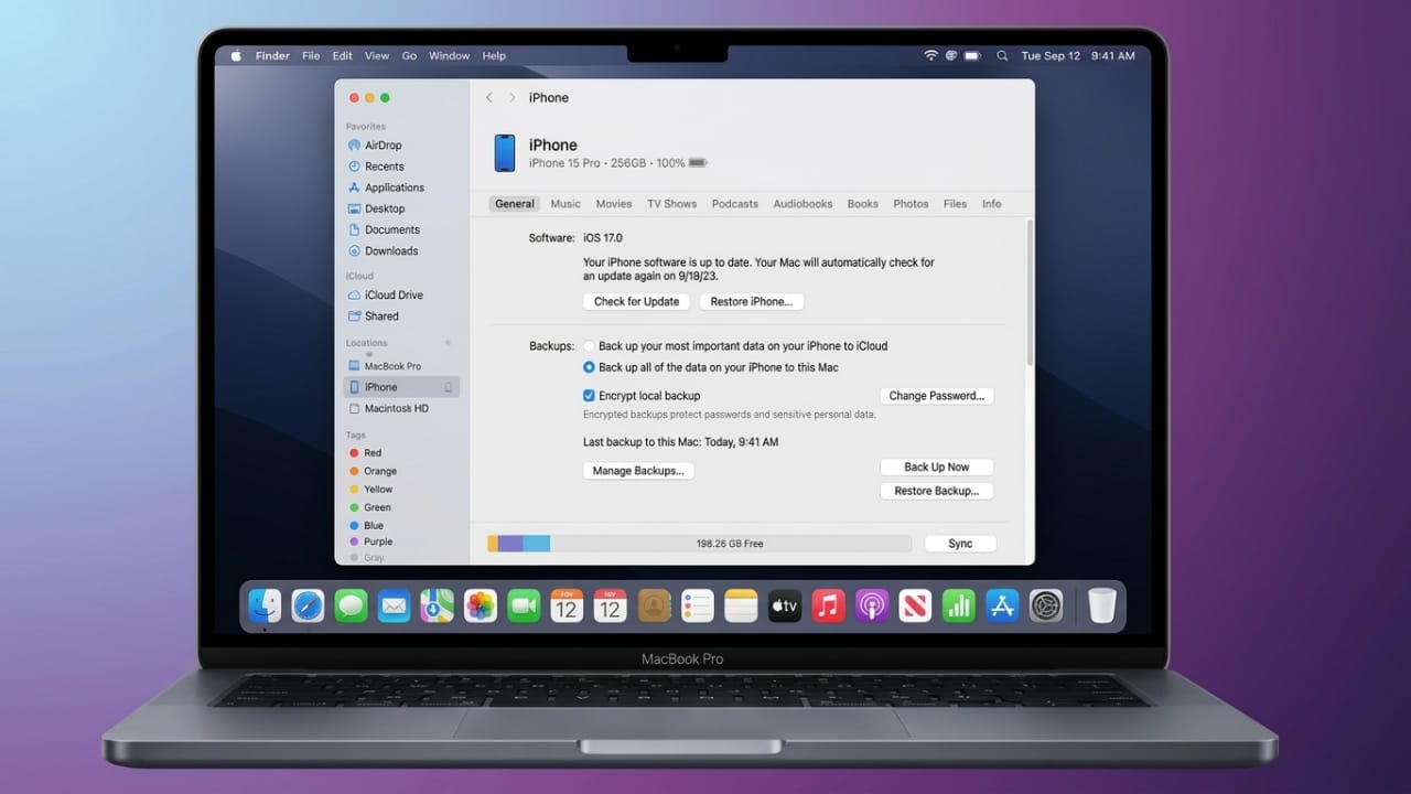 How to Back Up Your iPhone to a MacBook (Finder, Wi-Fi, and iTunes Guide)
